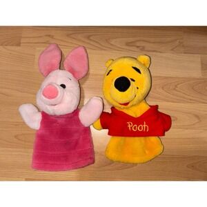 Mattel Disney Winnie The Pooh and Piglet Hand Puppet Plush 2000s